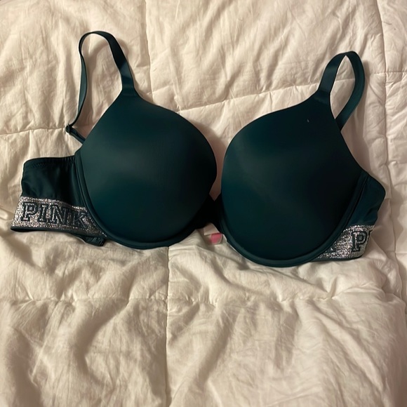 PINK Push-Up Bra, 36D, Emerald Green - Picture 1 of 4